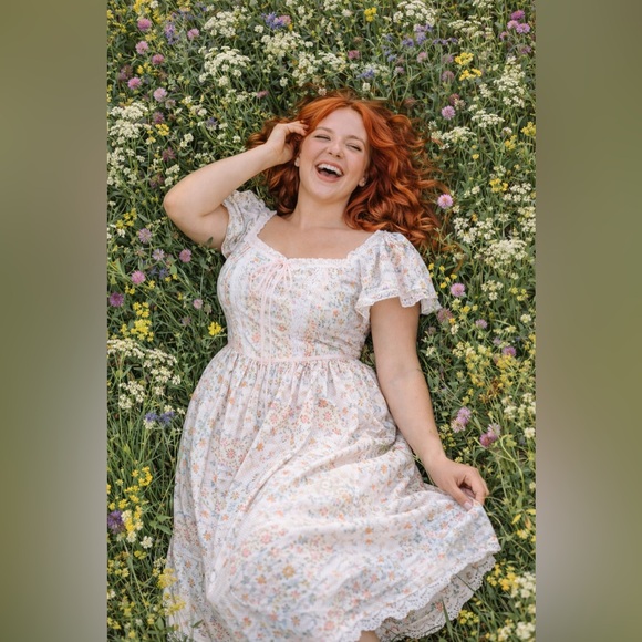 JessaKae Patchwork Floral & Lace Megan Midi Dress, 1X, NWT! - Picture 4 of 15